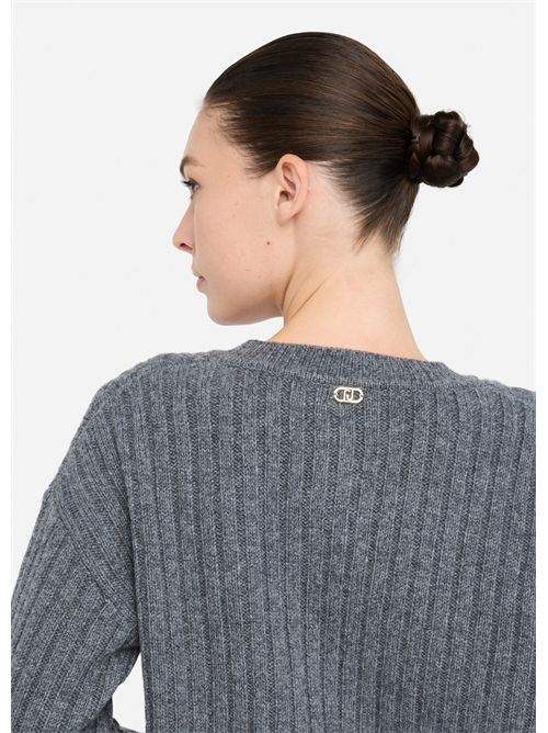 Cardigan in lana con bottoni gioiello LIU JO | MF5423MS040/02050